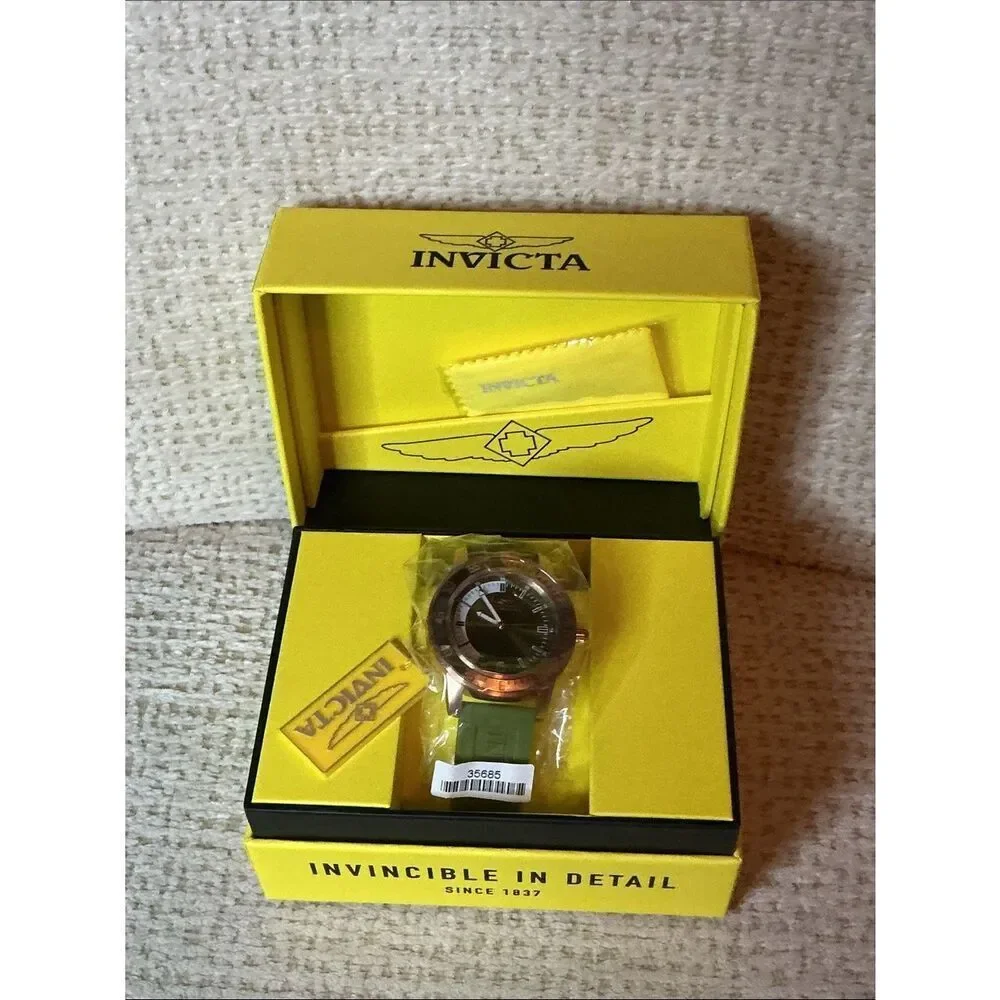 Invicta Olive Green Dial with Rose Gold-Tone Case Men's Swim Watch 35685
